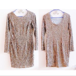 Pewter Adrianna Papell Sequin Cocktail Dress